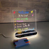 3D Acrylic Message Writing Board with LED Base & Neon Pens
