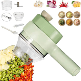 4-in-1 Electric Portable Vegetable Cutter with Brush