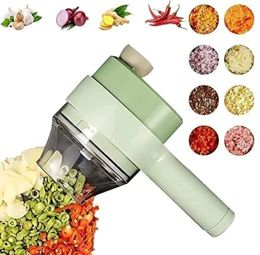 4-in-1 Electric Portable Vegetable Cutter with Brush