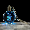 Crystal Anime Figure Keychain Cartoon Pocket Ball Monsters Glass KeyRing Christmas Birthday Gifts For Kids.