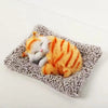 Sleeping Cat Plush Toy with Press Simulation Sound, Breathing Cuddly Cats Stuffed Animal Doll with Soft Mat Bed Stuffed Animal Fur Soft Toys with Sound for Kids Car, Dashboard, Office