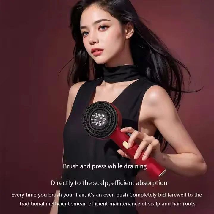 Premium Head Scalp Electric Massager Comb for Hair Scalp Massage Brush with 2In1 Hair Oil Applicator
