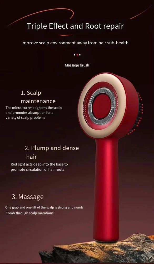 Premium Head Scalp Electric Massager Comb for Hair Scalp Massage Brush with 2In1 Hair Oil Applicator