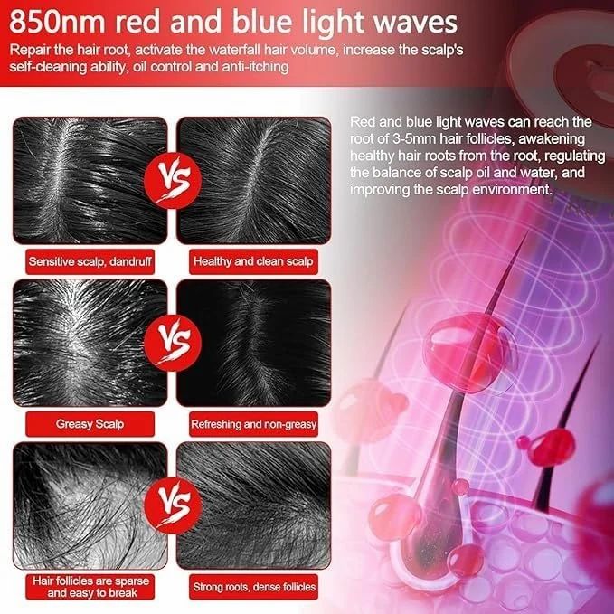 Premium Head Scalp Electric Massager Comb for Hair Scalp Massage Brush with 2In1 Hair Oil Applicator